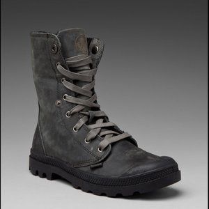 Palladium Leather/Knit Boots